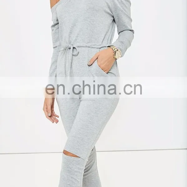 Custom off Shoulder Autumn Coat Fashion Gym Onesie for Women photo-5