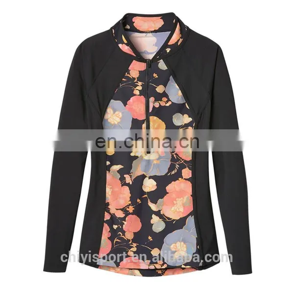Wholesale Custom Sublimation Print Compression Rashguards With Front Zipper photo-3