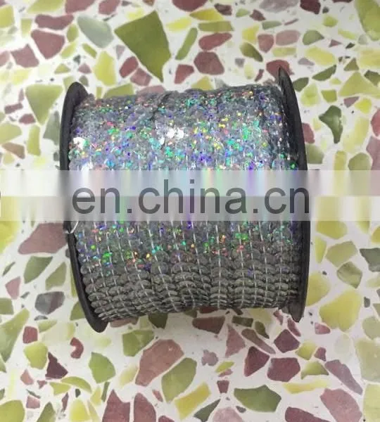 Factory wholesale silver and golden decorated belly dance sequin string roll P-9063
