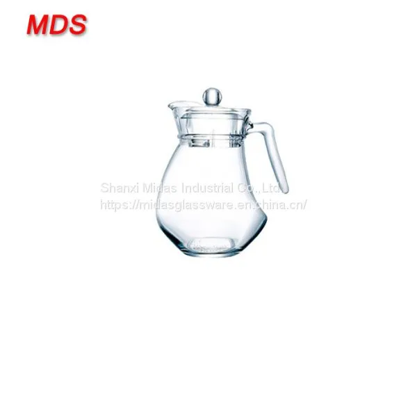 Transparent antique bow shaped lead free glass water jug for sale