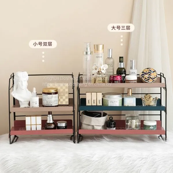 Customized Desktop Shelf Cosmetic Storage Rack Multi-Layer Iron Home Nordic Style Skin Care Shelf photo-2