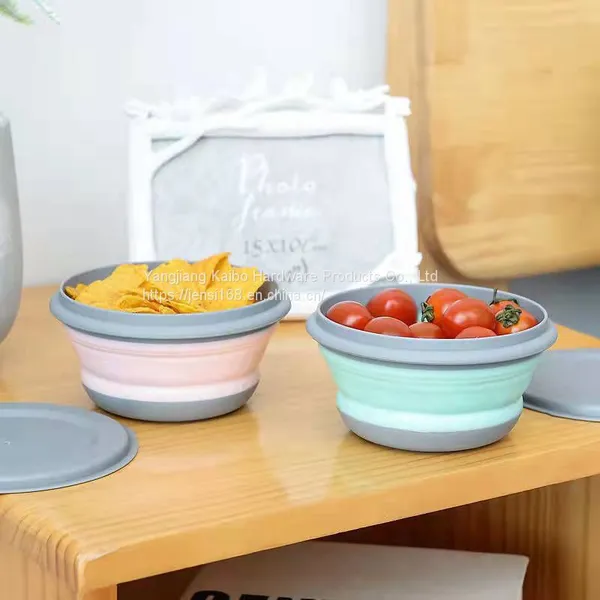Folding Bowl Travel Portable Picnic Set Silicone Bowl Retractable Lunch Bowl Lunch Box photo-4