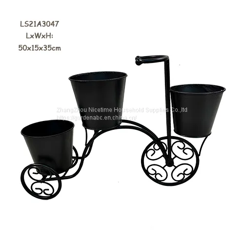 Antique Indoor and Outdoor Wrought Iron Bicycle Planter photo-2