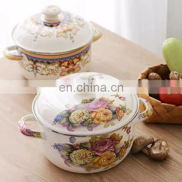 Induction Cooker Hot-Sale Wholesale Deep Shape Stewpot Cokking Enamel Pot photo-2