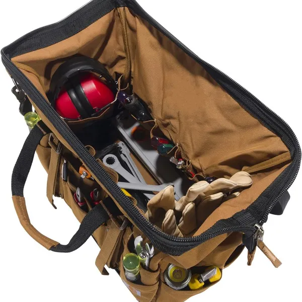 Electronical Tool Bag 18-Inch w/ Molded Base, Brown photo-2