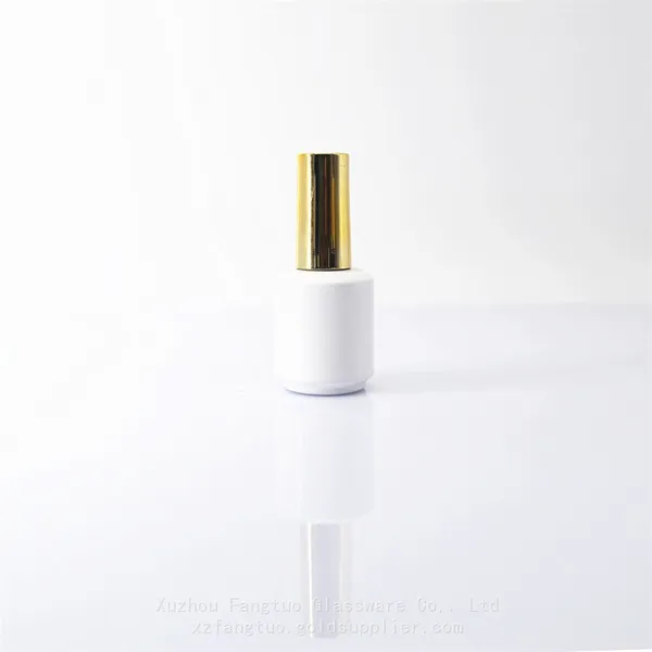 White Color Glass Nail Polish Bottle Round Bottles Cap With Brush Factory Wholesale Empty Nail Enamel Packing Bottles