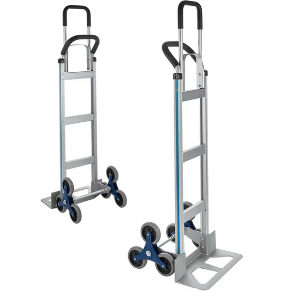 Foldable Multi Function Aluminium Luggage Trolley 6 Wheels Climbing Stairs Hand Truck for Ariport Supermarket Warehouse