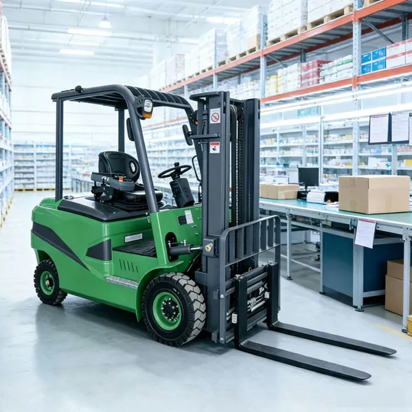 Warehouse Workshop 3 Stage Mast 3 Ton Lead Acid Battery Electric Forklift Seated Operation