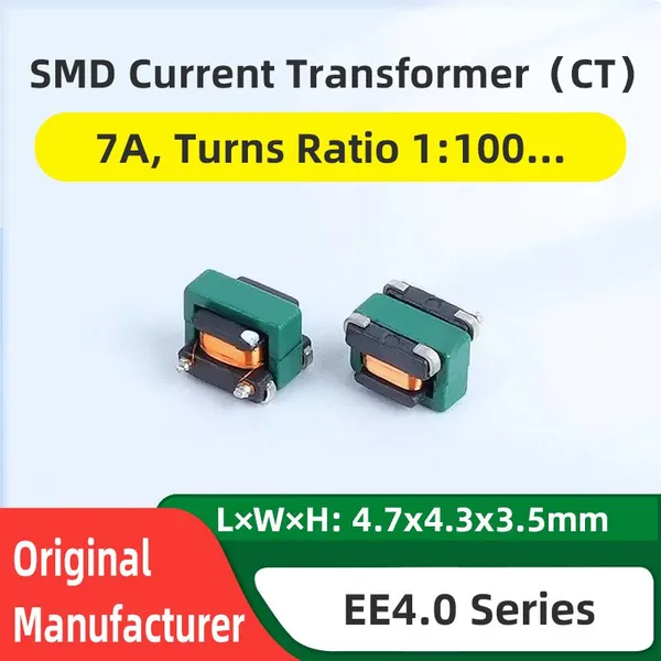 SMD Current Transformer CT EE4 / EE4.2 / EE4.4, 7A Current Measurement, Current Sensor, CT Transformer, Made in China