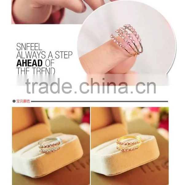 Top Selling Rhinestone Double Band Wedding Finger Ring photo-4