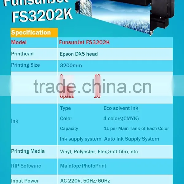 Factory Price 3.2m 10ft Solvent Digital Printer With Dx5 Head for Sticker Printing photo-4