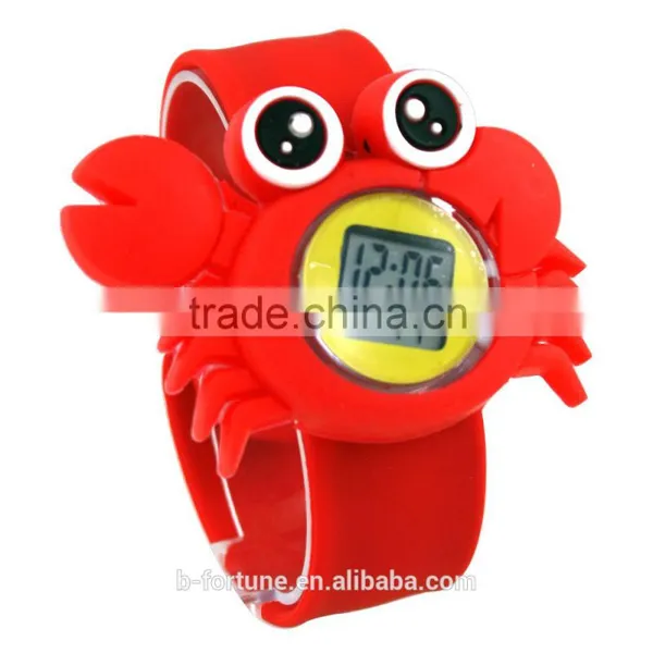 LP1511 Red Color Silicone Slap Bracelet LCD Watch photo-4