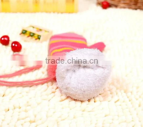 Children Candy Color Stripe Cute Gloves, Full Finger Lovely Knitted Gloves photo-3