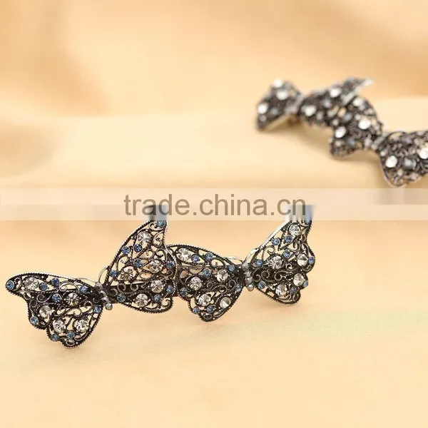 Luxurious Super Cute Loving Butterfly Long Hair Clip Rhinestone Barrettes Hair Ornament Accessories For Women Beauty photo-6