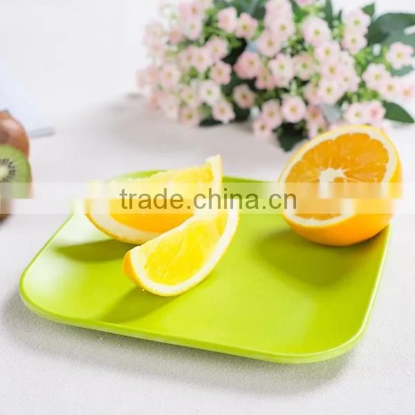 Safety Natural Eco-friendly Bamboo Fibre Food Tray, Fruit Plate Holder, Bamboo Tray