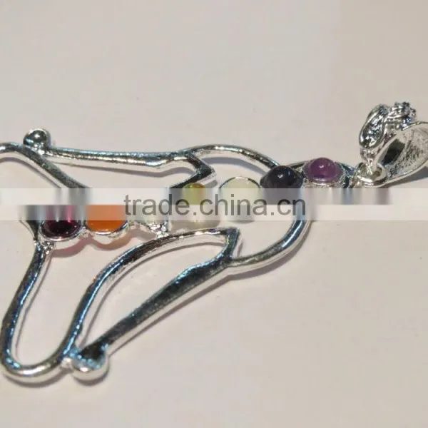 7 Chakra Gemstone Yoga Pendant photo-3