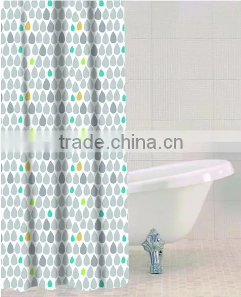 Shower Curtain Waves Stripe Printed, Hot Sale Classic Bathroom Waterproof Curtain photo-5