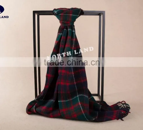Wool Cashmere Scottish Tartan Scarf photo-2