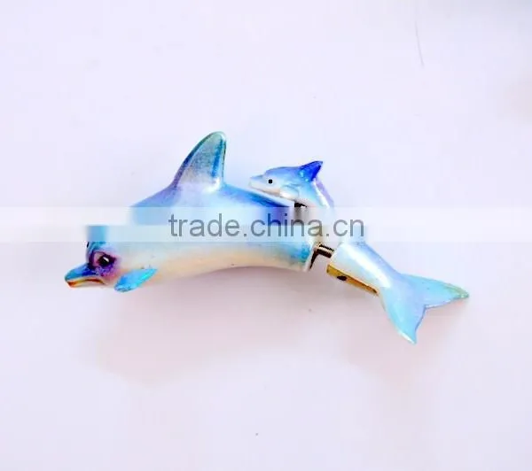 5.5 Inch Plastic Pearl Powder Dolphin Fridge For Magnets, Beach Souvenir Magnet photo-3