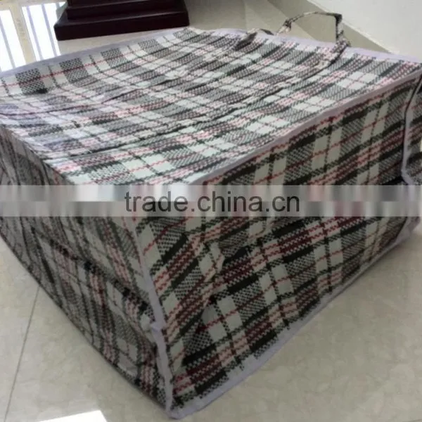 Customized PP Black Check Luggage Travel Sacks Woven Bags Quality Choice photo-3