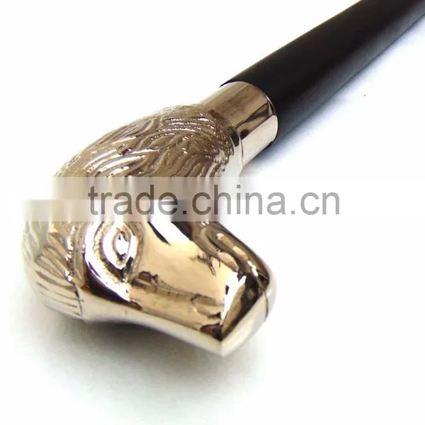 Beautiful Brass Lion Handle Walking Stick/Stylish Antique Walking Stick/Black Wood Walking Stick Wk1119 photo-2