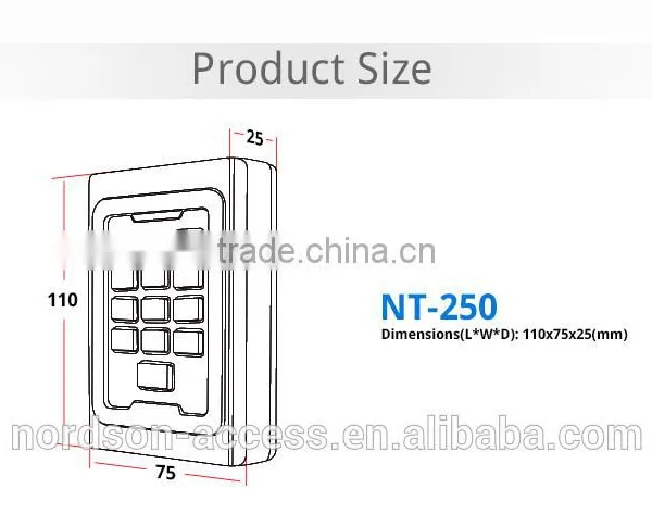 Nordson NT-250 Waterproof Metal Standalone RFID Door Access Control for Single Door Entrance photo-4