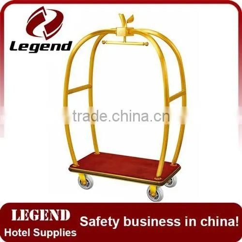 High Quality Portable Titanium Gold Plated Baggage Trolley photo-4