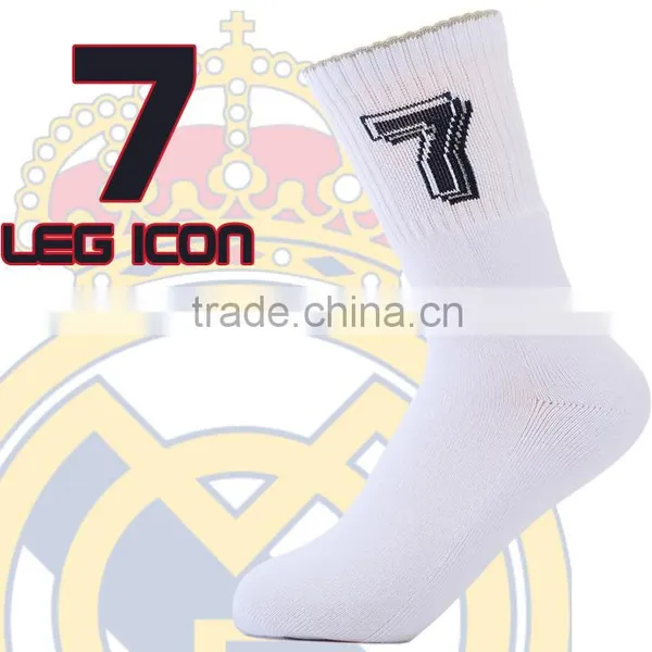 Custom Knit Number Pattern Basketball Socks White Basketball Socks