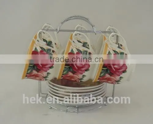 Flower Design Cup and Saucer Set photo-4