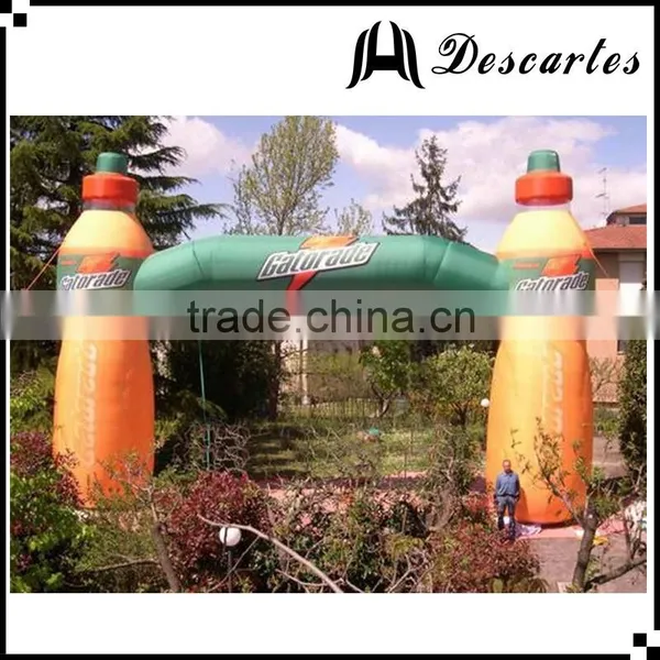 OEM inflatable bottle entry arch/large inflatable juice bottle archway for customized