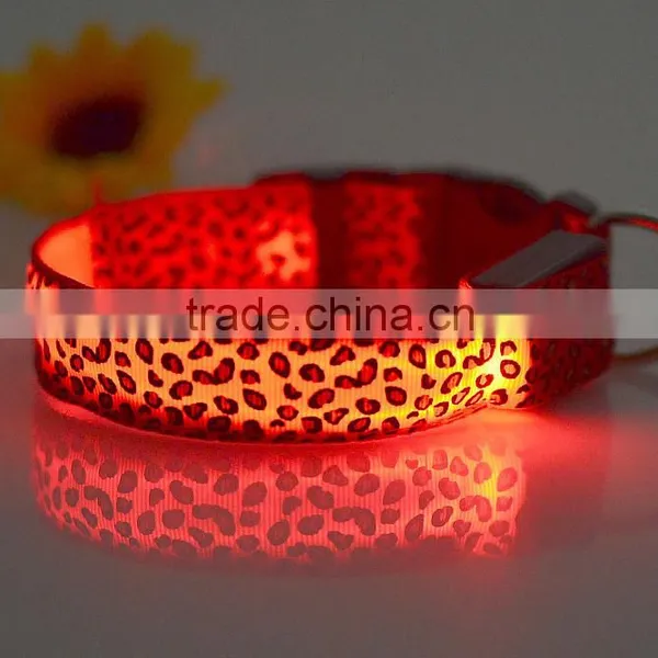 LED Collar Leopard Print Design Puppy Necklace Luminous Pet Decors Productos Para Mascotas Dog Harness Led photo-6