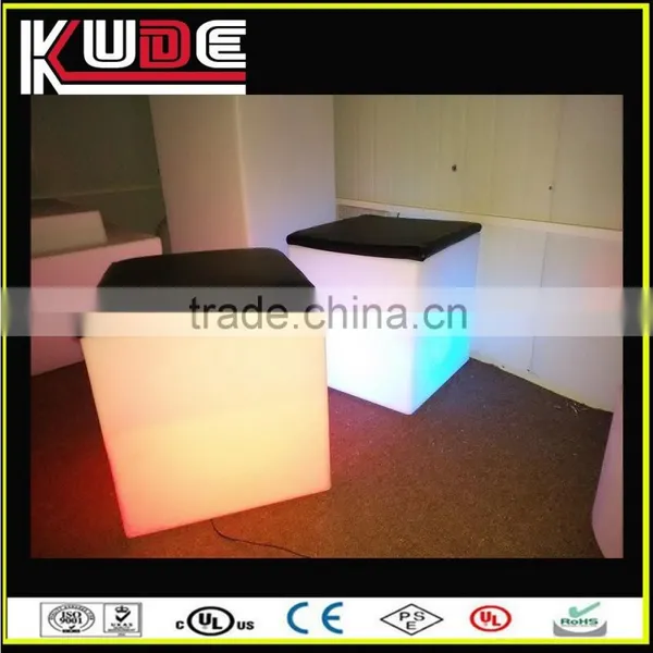 2 in 1 Plastic Bar Square Stools With Ice Bucket and LED Light photo-3