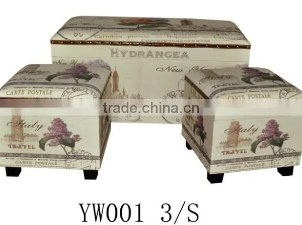 Household Colorful Decoration Linen Stool Storage Seating Box photo-5