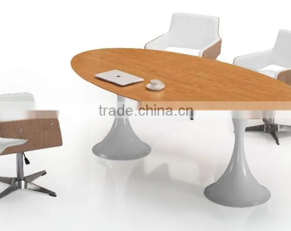 Commercial Furniture Melamine Cheap Small Round Movable Office Meeting Table photo-6
