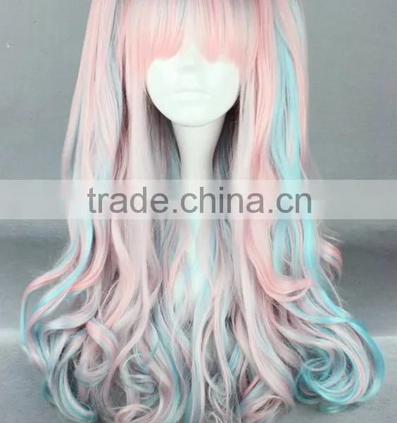 Costume Long Deep Wave Wigs With Multi Color Two Ponytails Wig N380 photo-3