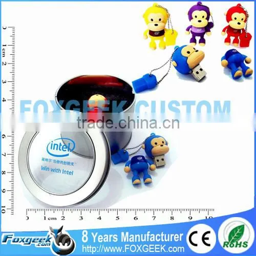 Monkey Animal Shape PVC Usb Flash Drive Thousands Models,Custom Promotional Gift Memory Stick With Metal Case Free Sample