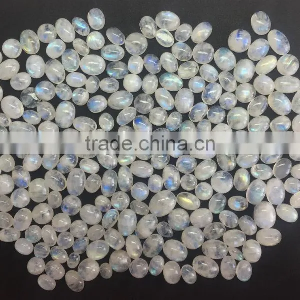 Natural Rainbow Moonstone Cabochon White Lot Loose Semi Precious Gemstones