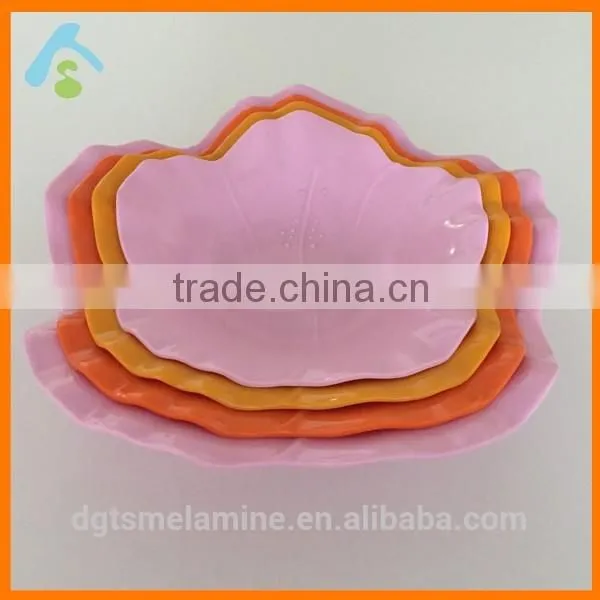 High Quality Flower Shaped Melamine Plate Set in Assorted Color photo-2
