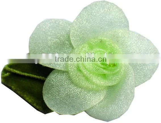 Good Qulaity Small Organza Flowers For Clothes/Little Flowers For Girls' Hair Clips photo-3