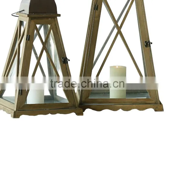 Hurricane Wooden Candle Holder Wooden Lantern With Glass Manufacture of Stylish photo-6