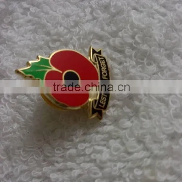 Nice Loonking Poppy Badge, Flower Lapel Pin, Lapel Pin Metal Crafts photo-3
