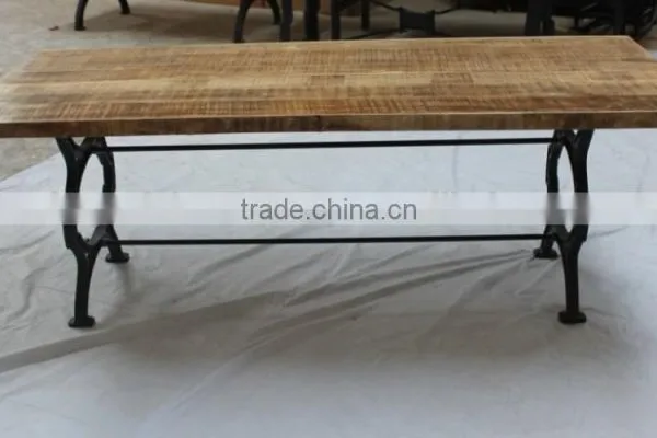 Industrial Iron Wood Dining Table photo-3