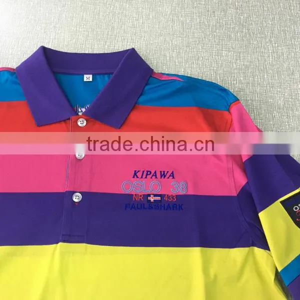100%cotton Yarn Dyed Jersey Double Mercerized Cotton T-shirt photo-3