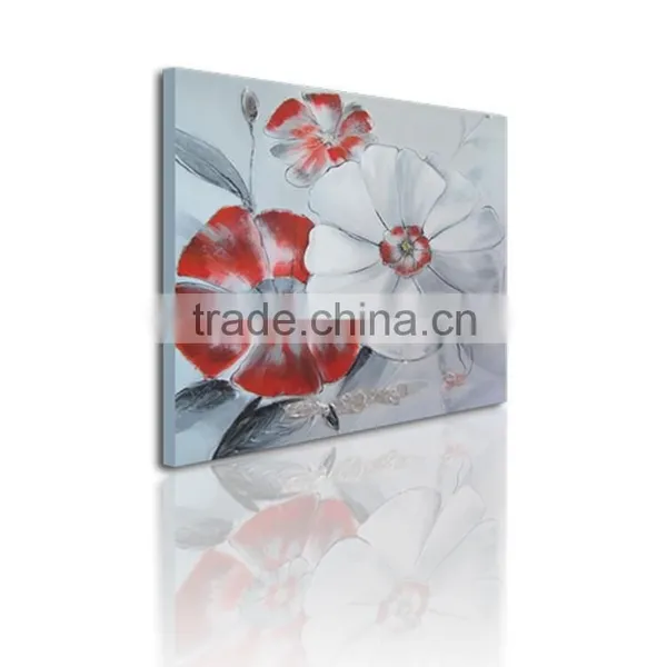 100% Handmade Beautiful Orchid Peony Flower Oil Painting photo-2