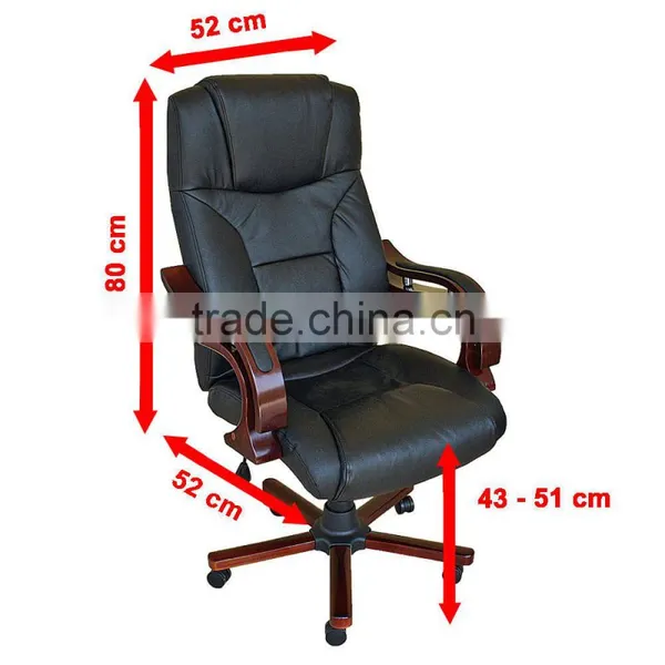 Black Split Leather Office Computer Chair With New Armrest photo-2