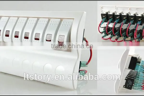 Excellent 8 Gang 12V 24V LED Rocker Switch Panel With Circuit Breakers photo-2