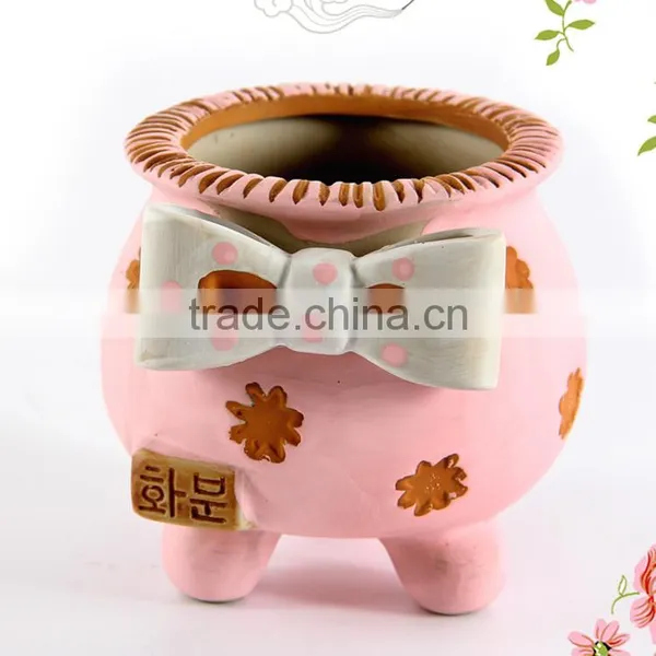 Korean Style Hand Painting Ceramic Small Decorative Flower Pots photo-6