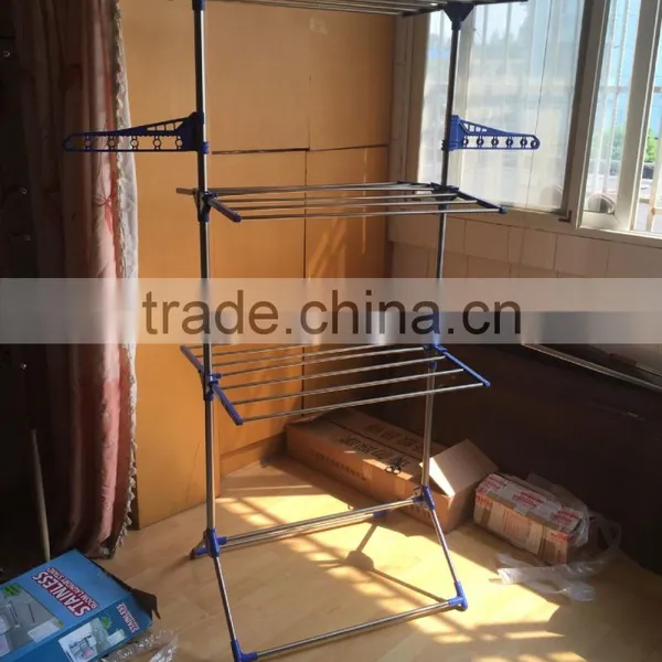 Living Room Triangle Foot Clothes Rack and Hangers photo-3