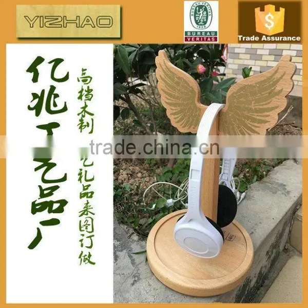 Beautiful Customizable Wooden Lamp Base,pine Wood Menu Base,cheap Wooden Earphone Holder photo-2