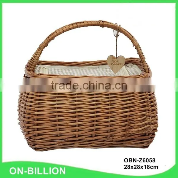 Large Oval Natural Wicker Tote Basket for Food Storage photo-4